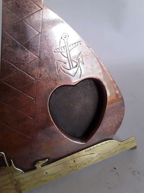 WW2 Royal Navy Trench Art Frame . Victory El Alamein. Dated 1942.