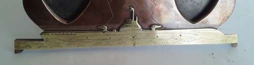 WW2 Royal Navy Trench Art Frame . Victory El Alamein. Dated 1942.