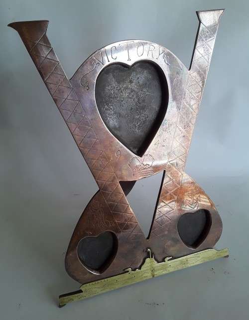 WW2 Royal Navy Trench Art Frame . Victory El Alamein. Dated 1942.