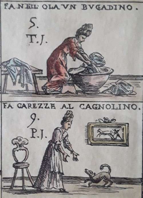 Rare Antique Etching by Guiseppe Maria Mitelli (1634-1718) `Game of Wives & Their Chores`. 52x38 cm