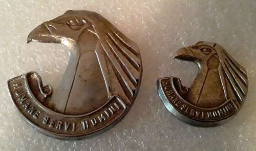 SA Personnel Service Corps Badge Set. 1 x Cap. 1 x Collar. Lugs and pins intact.