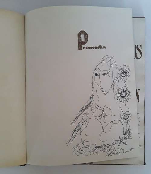 Frans Claerhout Original Signed Sketch In Art Book `CHRISTUS EN DIE ANDER PERSOON`.