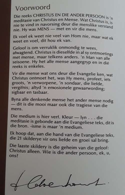 Frans Claerhout Original Signed Sketch In Art Book `CHRISTUS EN DIE ANDER PERSOON`.