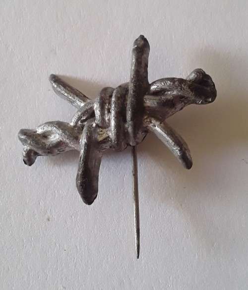 Very Rare Ossewa Brandwag `Barbed Wire` Lapel Badge. Koffiefontein.