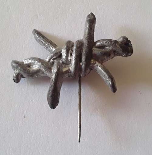 Very Rare Ossewa Brandwag `Barbed Wire` Lapel Badge. Koffiefontein.