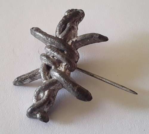 Very Rare Ossewa Brandwag `Barbed Wire` Lapel Badge. Koffiefontein.