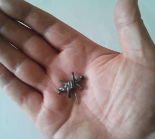 Very Rare Ossewa Brandwag `Barbed Wire` Lapel Badge. Koffiefontein.