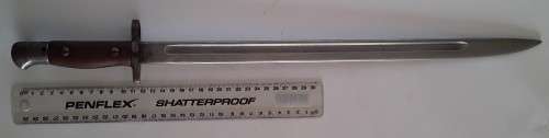WW1 Pattern 1907 Sword Bayonet By Sanderson With Scabbard.  Dated 1918.