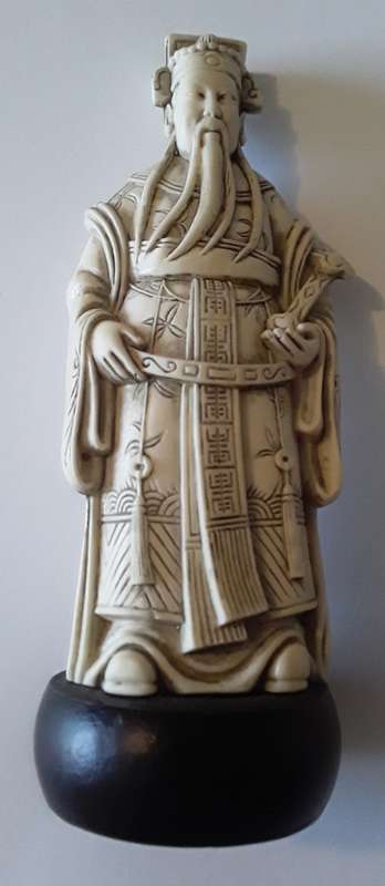 Early Chinese Hand-Carved Immortal Figurine.