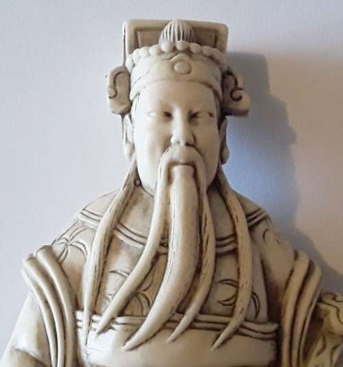 Early Chinese Hand-Carved Immortal Figurine.