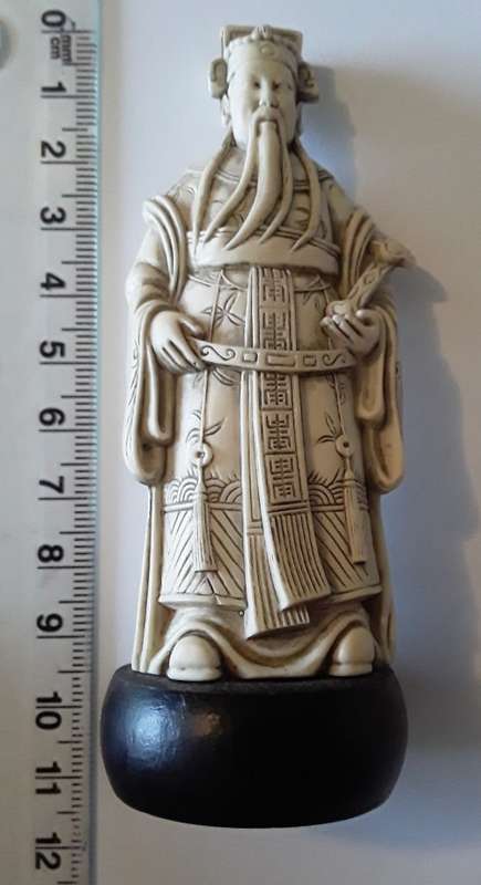 Early Chinese Hand-Carved Immortal Figurine.