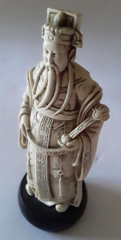 Early Chinese Hand-Carved Immortal Figurine.