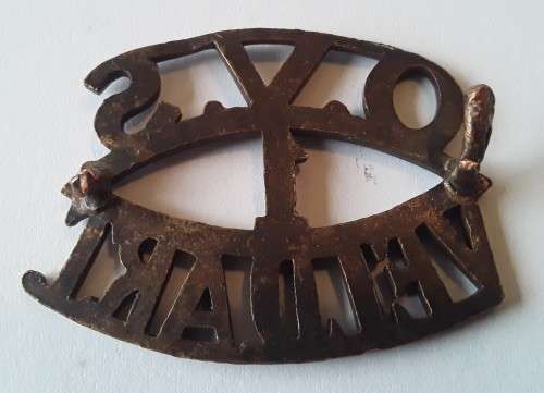 Early `Oranje Vrystaat 1ste Bataljon (Bloemfontein) Veld Artillerie` Shoulder Title.