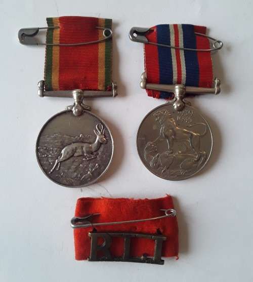 WW2 Silver Africa Service Medal + 1939-1945 Medal to B.Steinfeld (Rand Light Infantry).