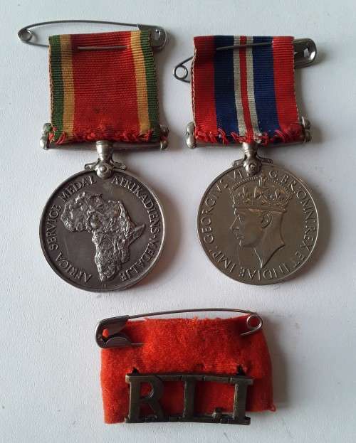 WW2 Silver Africa Service Medal + 1939-1945 Medal to B.Steinfeld (Rand Light Infantry).