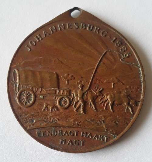 1936 Johannesburg Empire Exhibition Bronze medallion. `Eendragt Maakt Magt`.