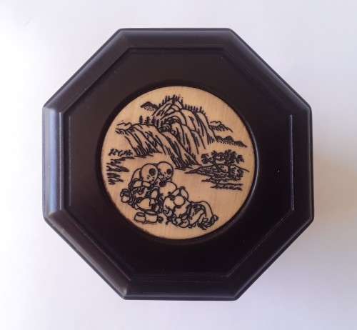 Early 20th Century Chinese Rosewood And Bone Tea Tube.