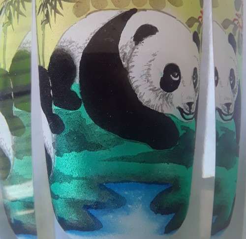 `Reserved`. Vintage Chinese Hand-Cut And Reverse-Painted Lead Crystal Vase. Signed. 22cm.