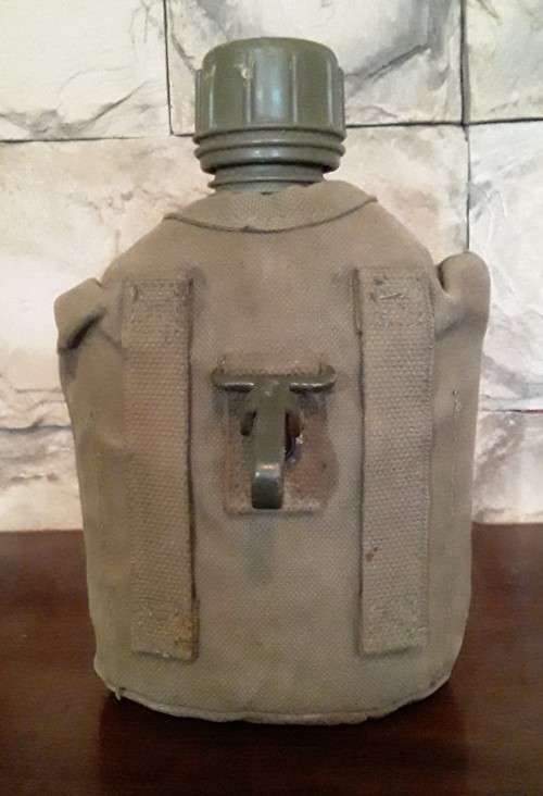 Vintage 1970`s SADF Army Water Bottle In Original Canvas Holder.