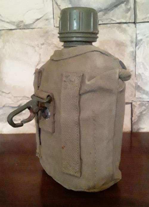 Vintage 1970`s SADF Army Water Bottle In Original Canvas Holder.