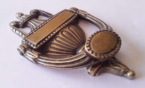 Antique Heavy Solid Cast Brass Door Knocker. 19th Century. 20cm.