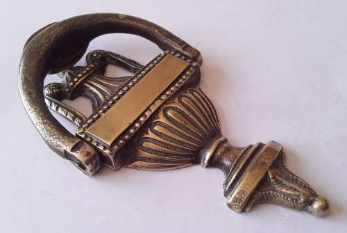 Antique Heavy Solid Cast Brass Door Knocker. 19th Century. 20cm.