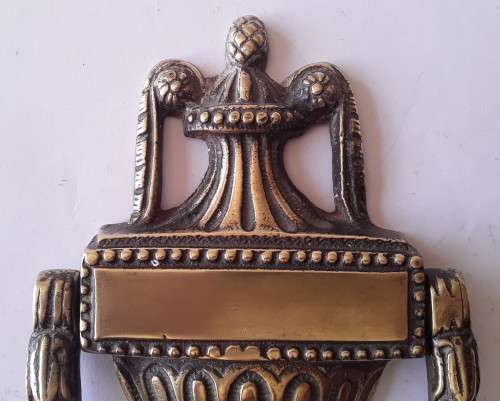Antique Heavy Solid Cast Brass Door Knocker. 19th Century. 20cm.