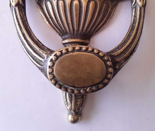 Antique Heavy Solid Cast Brass Door Knocker. 19th Century. 20cm.