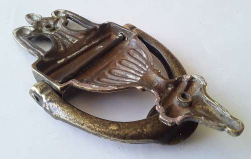 Antique Heavy Solid Cast Brass Door Knocker. 19th Century. 20cm.