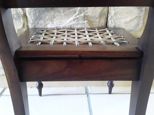 "Reserved". Superb Antique Cape Stinkwood Child`s Riempie Chair. 54,5 cm High.