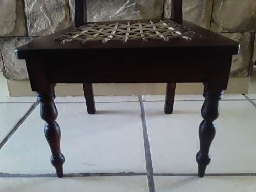 "Reserved". Superb Antique Cape Stinkwood Child`s Riempie Chair. 54,5 cm High.