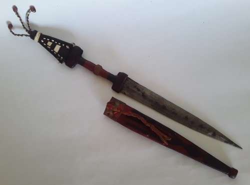 "Reserved" Antique Saharan Toubu Tribal Sleeve Dagger With Sheath.