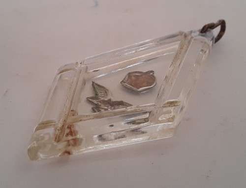 WW2 Royal Air Force Lucite Plexiglass Aircraft Canopy Sweetheart Pendant.