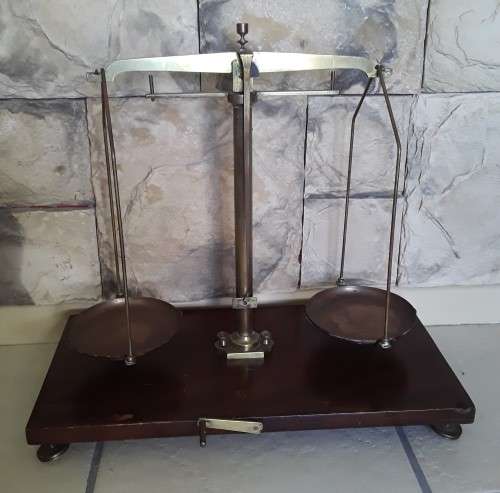 Antique Dutch large apothecary scale by `Becker`s Sons Rotterdam`.