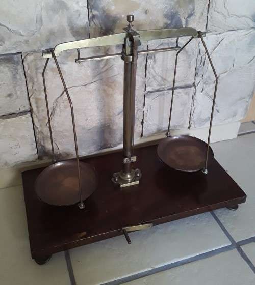 Antique Dutch large apothecary scale by `Becker`s Sons Rotterdam`.