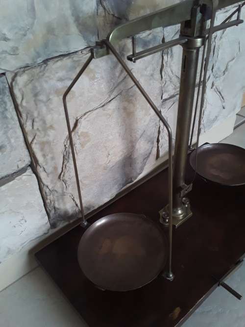 Antique Dutch large apothecary scale by `Becker`s Sons Rotterdam`.