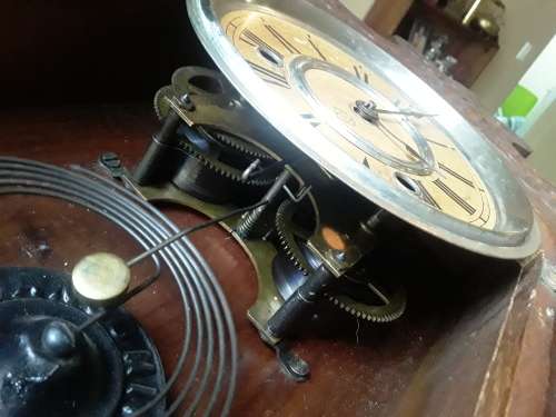 Antique Large Art Nouveau Mantel Clock By `Ansonia Clock Company` With Key. Not Running.
