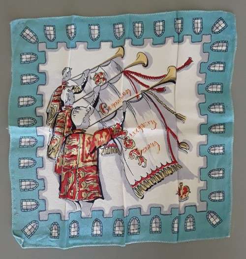 Collection Of 6 Royal Commemorative Hankerchiefs In Royal Navy Box. Mint Condition.