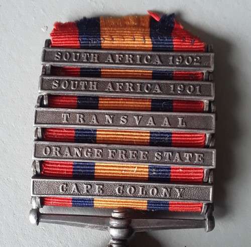 Boer War Q.S.A. Medal With 5 Clasps To `67 S.Serjt. L.L.L. Moore S.A.C.`.
