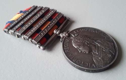 Boer War Q.S.A. Medal With 5 Clasps To `67 S.Serjt. L.L.L. Moore S.A.C.`.
