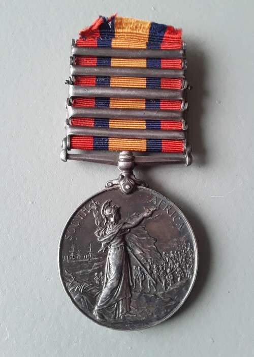 Boer War Q.S.A. Medal With 5 Clasps To `67 S.Serjt. L.L.L. Moore S.A.C.`.