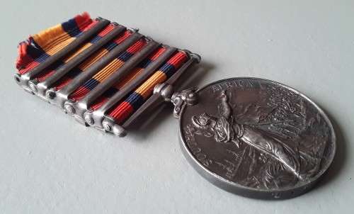 Boer War Q.S.A. Medal With 5 Clasps To `67 S.Serjt. L.L.L. Moore S.A.C.`.