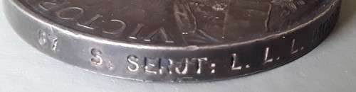 Boer War Q.S.A. Medal With 5 Clasps To `67 S.Serjt. L.L.L. Moore S.A.C.`.