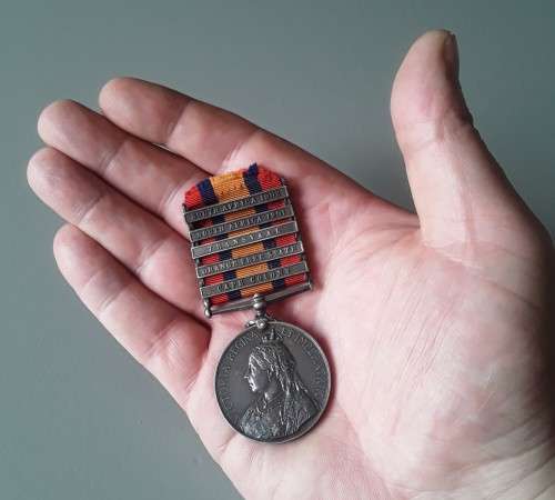Boer War Q.S.A. Medal With 5 Clasps To `67 S.Serjt. L.L.L. Moore S.A.C.`.