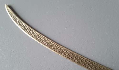 Vintage Solid Brass Embossed Letter Opener. 18.7 cm.