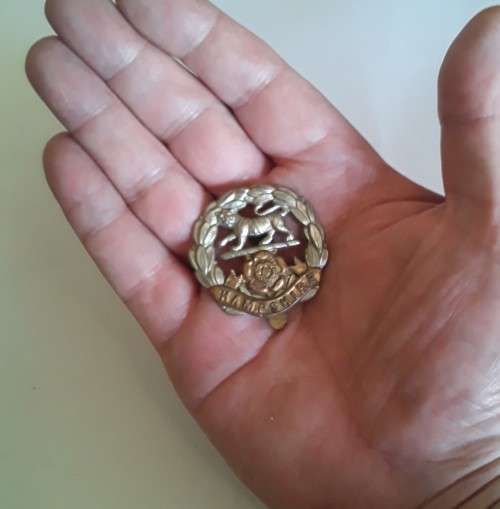 British Royal Hampshire Regiment Cap Badge.  Slide Intact.