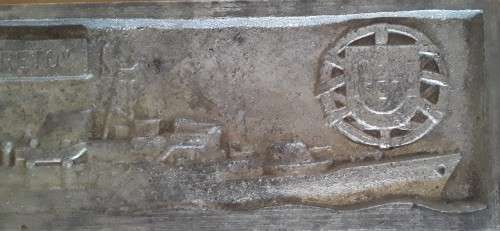 Vintage `N.R.P. Honorio Barreto` Cast Metal And Solid Oak Commemorative Ship`s Plaque.