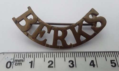 Early Berkshire Regiment Brass Shoulder Title.  Lugs Intact.