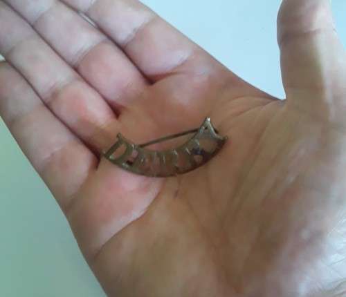 Rare Pre-1902 Derby Nottinghamshire & Derbyshire Regiment Shoulder Title. Lugs Intact.