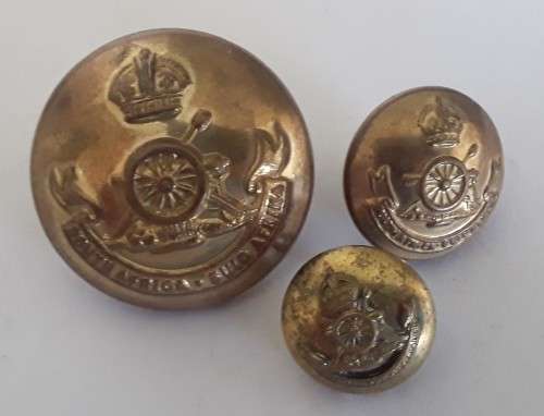 Set Of 19 WW2 South African Artillery Buttons. (Set 2 of 2).